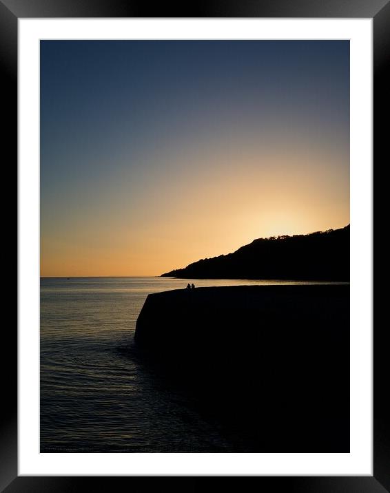 Lyme Regis sunset Framed Mounted Print by Charles Powell