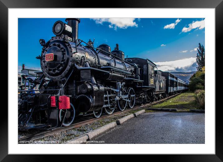 Newfoundland's Historical Steam Locomotive No. 593 Framed Mounted Print by Holly Burgess