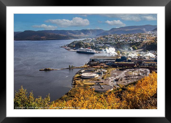 Panoramic Vista from St. Johns, Canada Framed Mounted Print by Holly Burgess