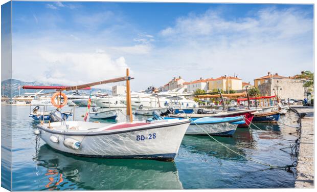 Boats in Budva harbour Canvas Print by Jason Wells