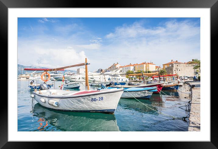 Boats in Budva harbour Framed Mounted Print by Jason Wells