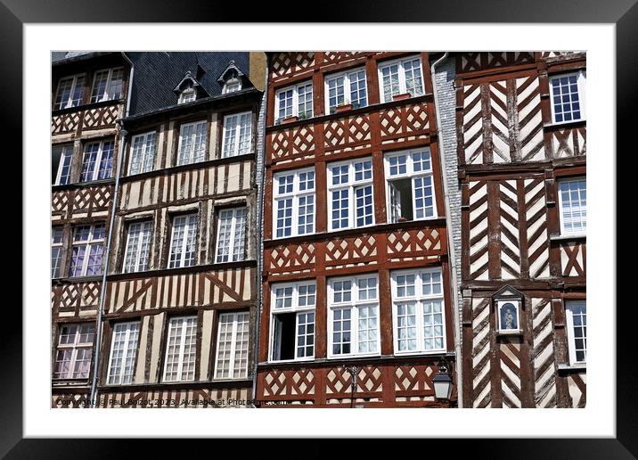 Rennes Medieval buildings Framed Mounted Print by Paul Boizot