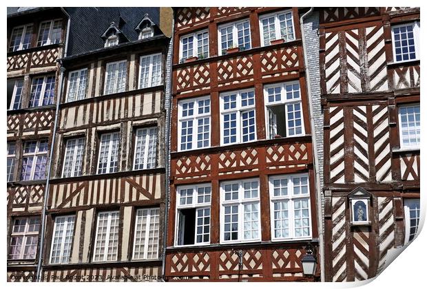 Rennes Medieval buildings Print by Paul Boizot