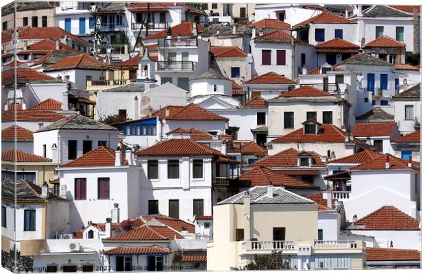 Houses and roofs, Skopelos 5 Canvas Print by Paul Boizot