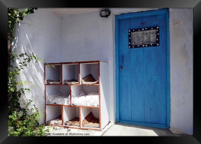 Cat house, Alonissos, Greece Framed Print by Paul Boizot