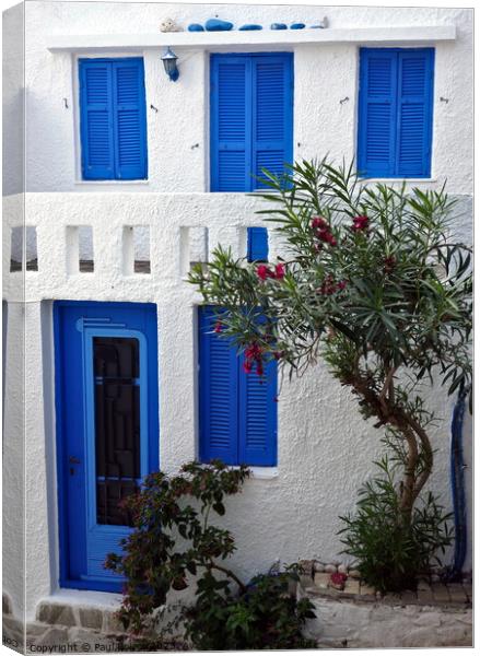 Blue and white house, Alonissos Canvas Print by Paul Boizot