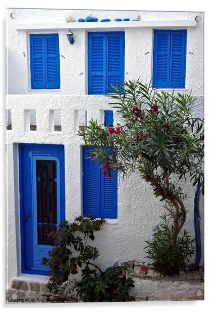 Blue and white house, Alonissos Acrylic by Paul Boizot