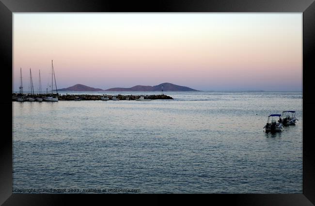 Sea view at dusk, Alonissos Framed Print by Paul Boizot