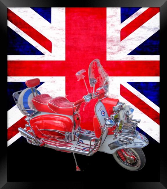 Red Lambretta. We Are The Mods. Framed Print by Beryl Curran
