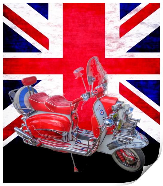 Red Lambretta. We Are The Mods. Print by Beryl Curran