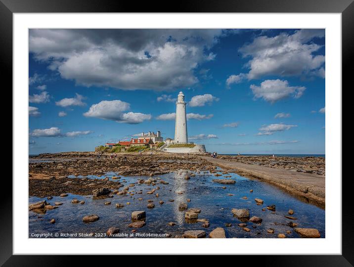 St Mary's Lighthouse Framed Mounted Print by Richard Stoker