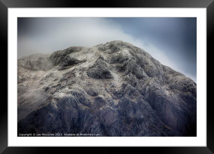 Outdoor mountain in winter Framed Mounted Print by Les McLuckie