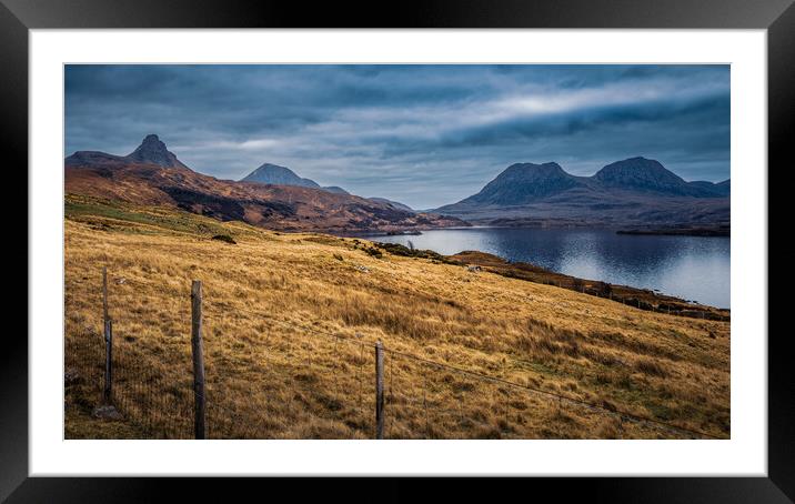 Loch Bad a' Ghaill and Stac Pollaidh Framed Mounted Print by John Frid