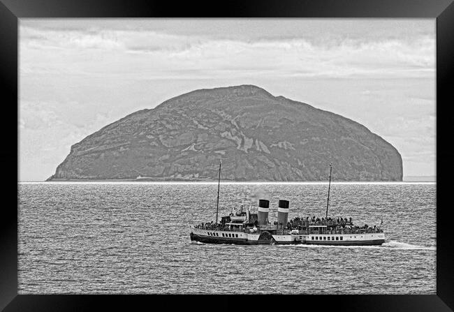 Waverley paddle steamer and Ailsa Craig Framed Print by Allan Durward Photography