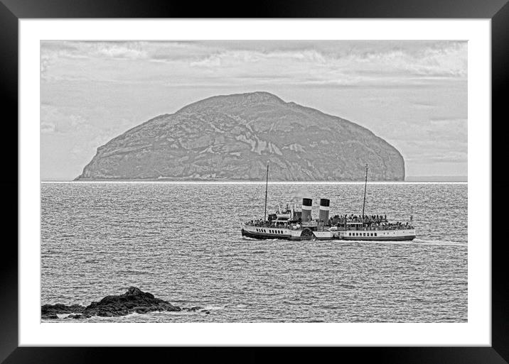 PS Waverley and Ailsa Craig (abstract)  Framed Mounted Print by Allan Durward Photography