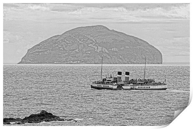 PS Waverley and Ailsa Craig (abstract)  Print by Allan Durward Photography