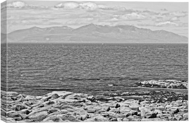 Arran mountains viewed from Troon (abstract)  Canvas Print by Allan Durward Photography