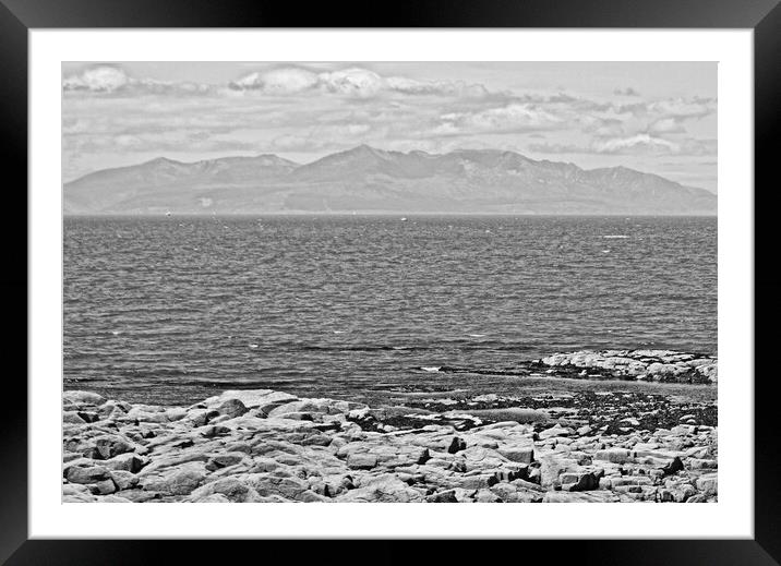 Arran mountains viewed from Troon (abstract)  Framed Mounted Print by Allan Durward Photography