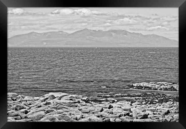 Arran mountains viewed from Troon (abstract)  Framed Print by Allan Durward Photography