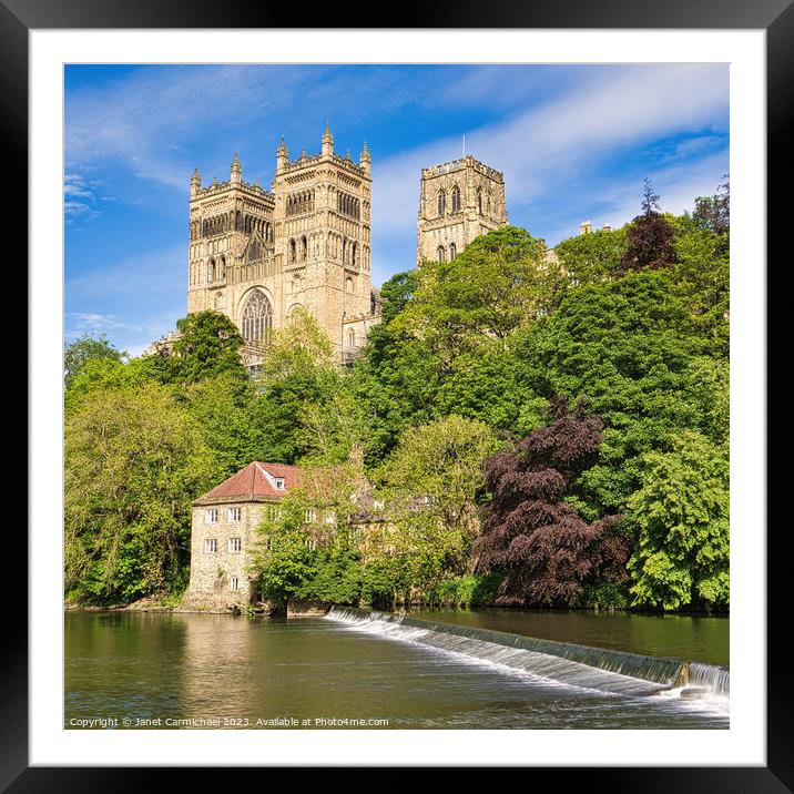 Durham Cathedral View Framed Mounted Print by Janet Carmichael