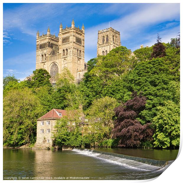 Durham Cathedral View Print by Janet Carmichael