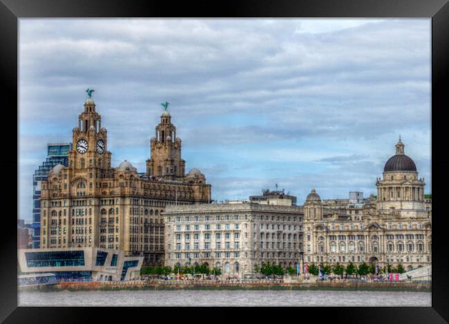 liverpool skyline Framed Print by sue davies