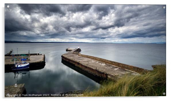 'Burghead Harbour: Scottish Seaside Serenity' Acrylic by Tom McPherson