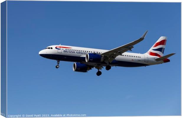  British Airways Airbus A320-232  Canvas Print by David Pyatt