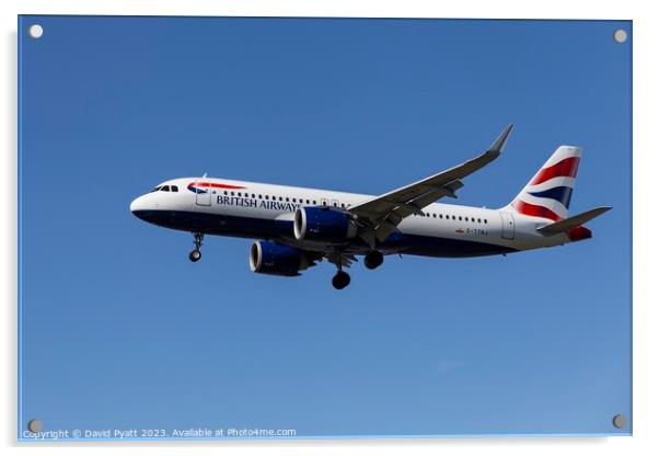  British Airways Airbus A320-232  Acrylic by David Pyatt
