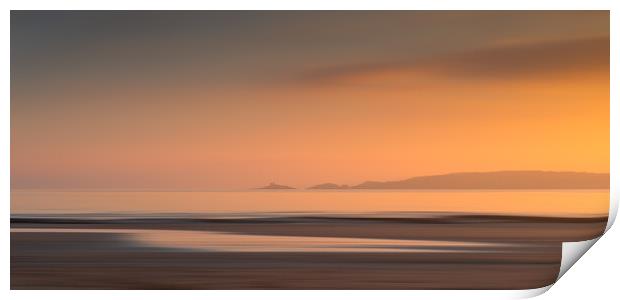 Swansea bay view at sunset Print by Bryn Morgan