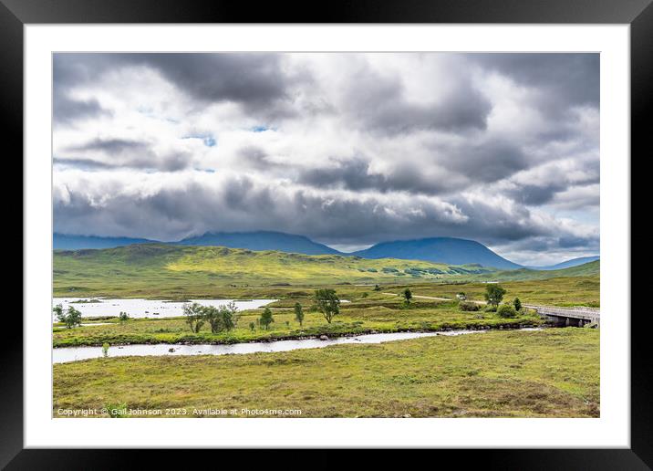 Small islamds and trees on Rannoch Moor Framed Mounted Print by Gail Johnson