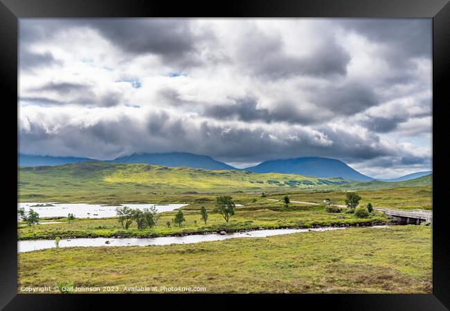 Small islamds and trees on Rannoch Moor Framed Print by Gail Johnson