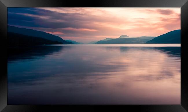 Loch Ness Sunset Framed Print by John Frid