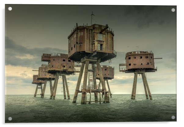 Maunsell Forts Acrylic by Ian Hufton