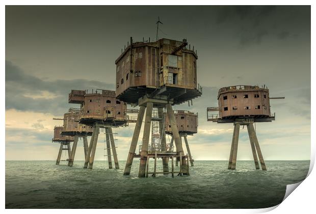 Maunsell Forts Print by Ian Hufton