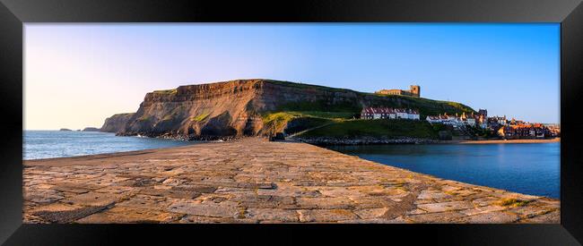 Whitby East Cliff Panoramic Framed Print by Tim Hill