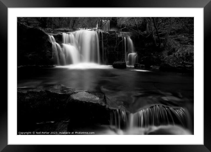 Waterfall Pool Framed Mounted Print by Neil Porter
