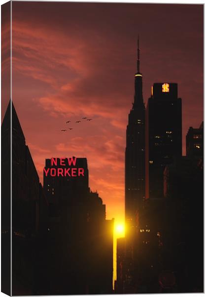 SUNRISE IN NEW YORK Canvas Print by Tom York