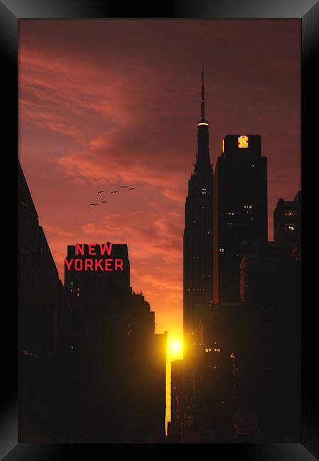 SUNRISE IN NEW YORK Framed Print by Tom York