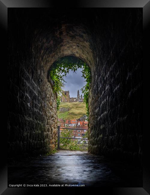 Whitby's Kissing Tunnel   Framed Print by Inca Kala