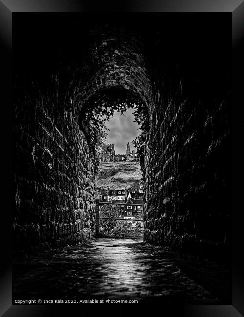 Whitby's Screaming Tunnel Framed Print by Inca Kala