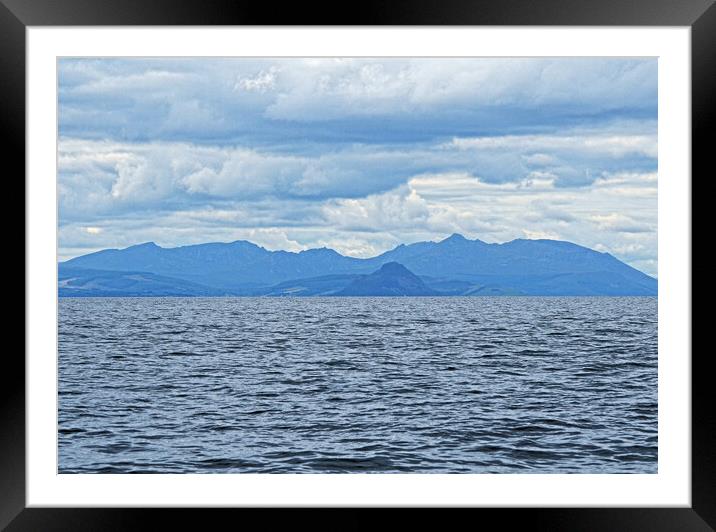 Mountain peaks on Arran from Maidens Framed Mounted Print by Allan Durward Photography