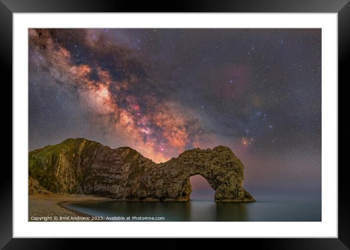 Milky-Way over Durdle Door Framed Mounted Print by Emil Andronic