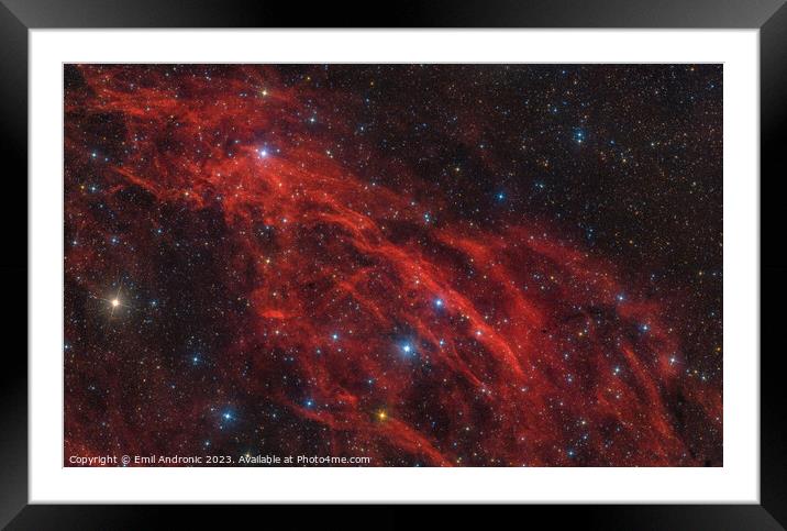 Wispy clouds in a sea of stars Framed Mounted Print by Emil Andronic