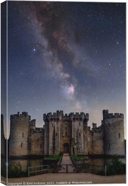 Bodiam Castle at night Canvas Print by Emil Andronic