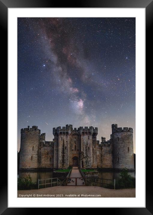 Bodiam Castle at night Framed Mounted Print by Emil Andronic