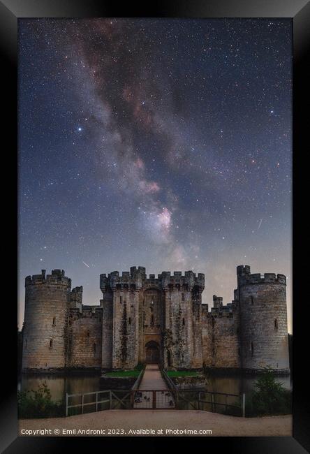 Bodiam Castle at night Framed Print by Emil Andronic