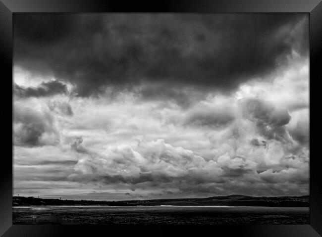 Brooding Skies Over Cornish Coast Framed Print by Beryl Curran