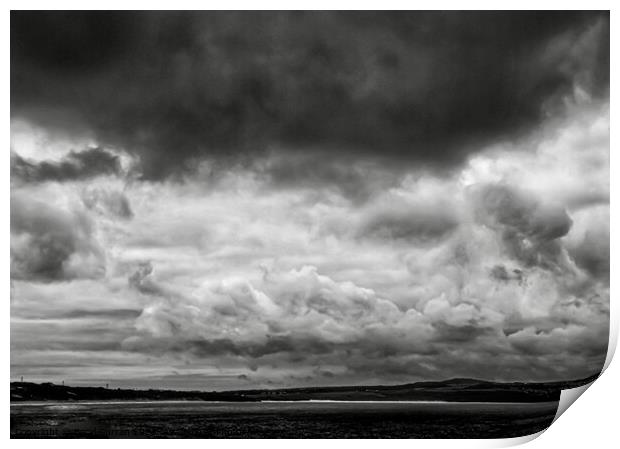 Brooding Skies Over Cornish Coast Print by Beryl Curran