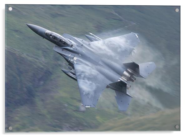 F15 Eagle pulling out of low level Acrylic by Rory Trappe